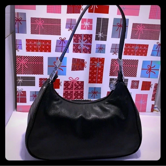 Brighton Black Leather Shoulder Bag NWOT with Beautiful Silver Embellishments - Picture 6 of 16